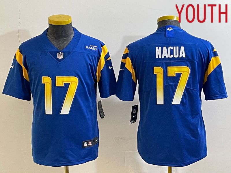 Youth Los Angeles Rams #17 Nacua Blue Nike Vapor Limited NFL Jersey->cincinnati reds->MLB Jersey